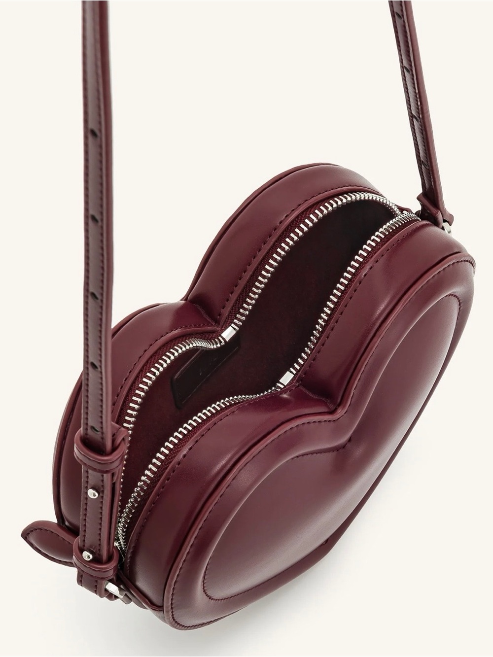 JW PEI Heart Crossbody Bag in Burgundy heart cool funky - Picture 6 of 8